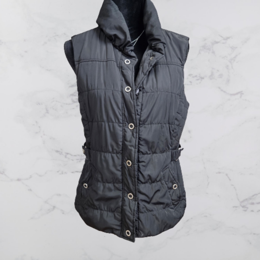 Tribal Black Quilted Puffer Vest